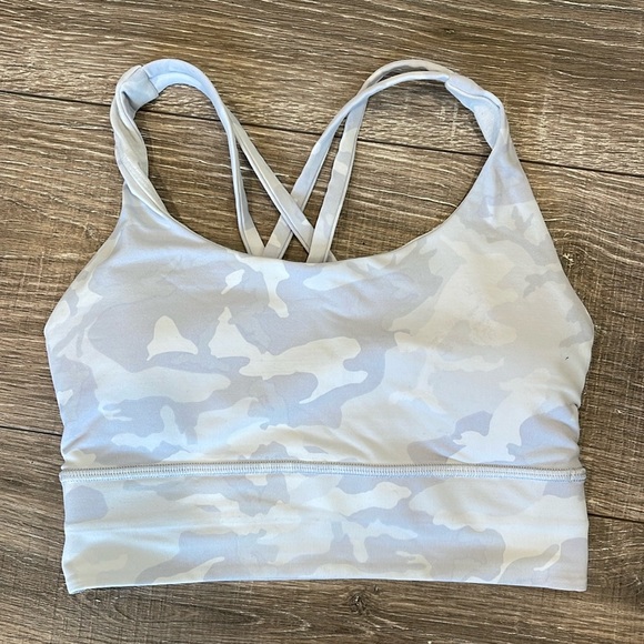 lululemon athletica Other - Lululemon light grey camouflage Sports Bra size 4